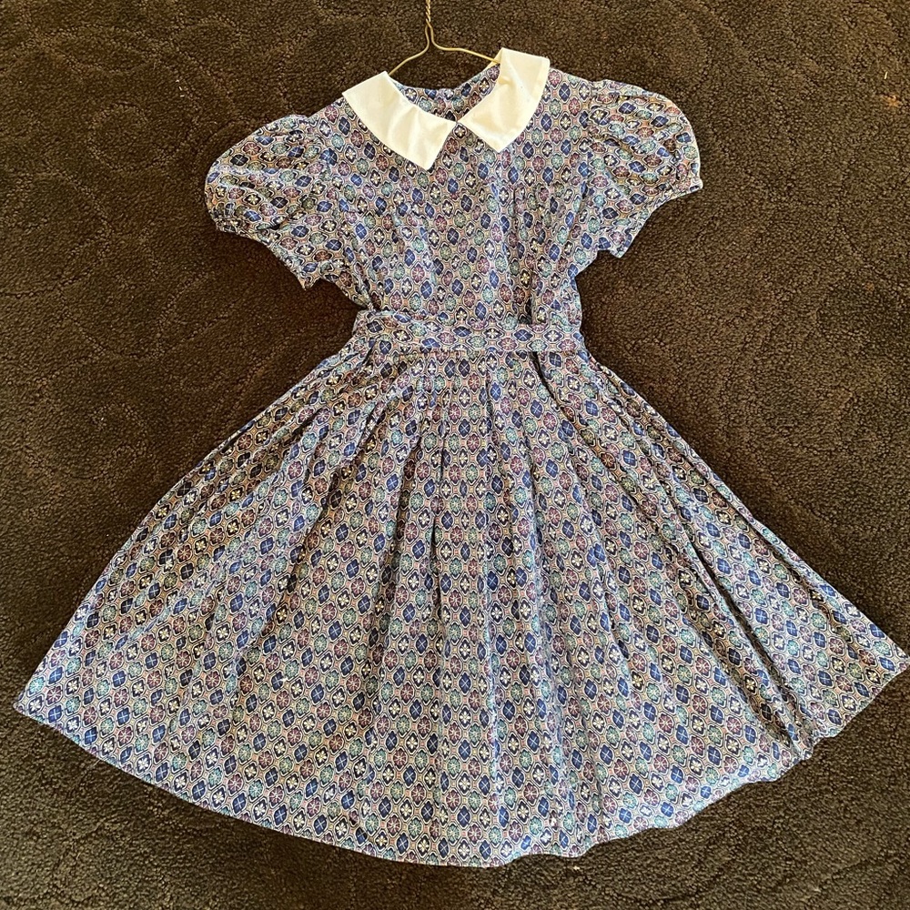 Hand made girl’s dress Vintage Fabric!